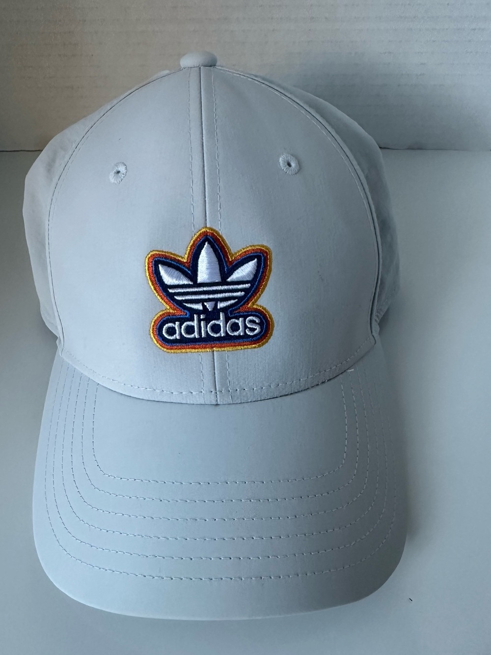adidas men White Cap with Multicolor Trefoil Patch